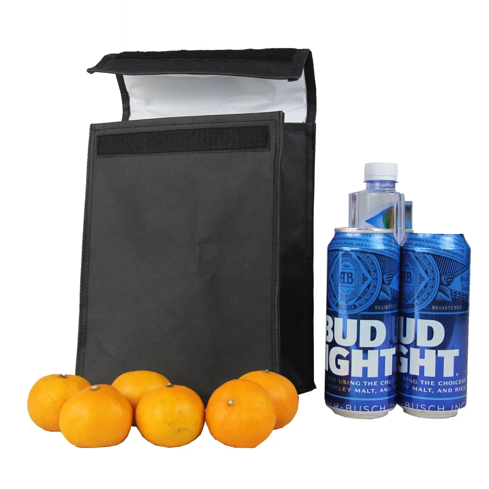 Recycle washable kraft paper insulated lunch cooler bag