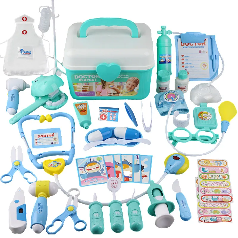 Educational Portable Suitcase Baby NursePlay Games Doctor Toy Set Simulation Stethoscope Medical Tool Kit Equipment