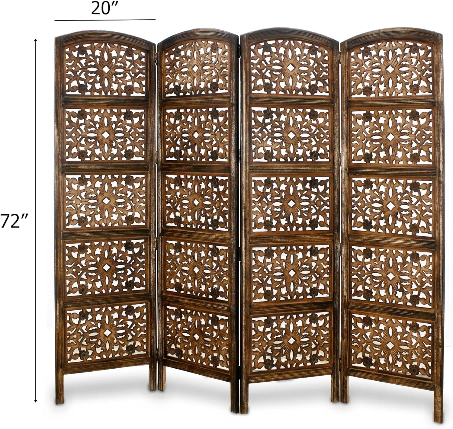 Hot Sale Room Divider Wood Screen Antique Intricate Hand Carved Decorative Functional Versatile Portable Partition Reversible