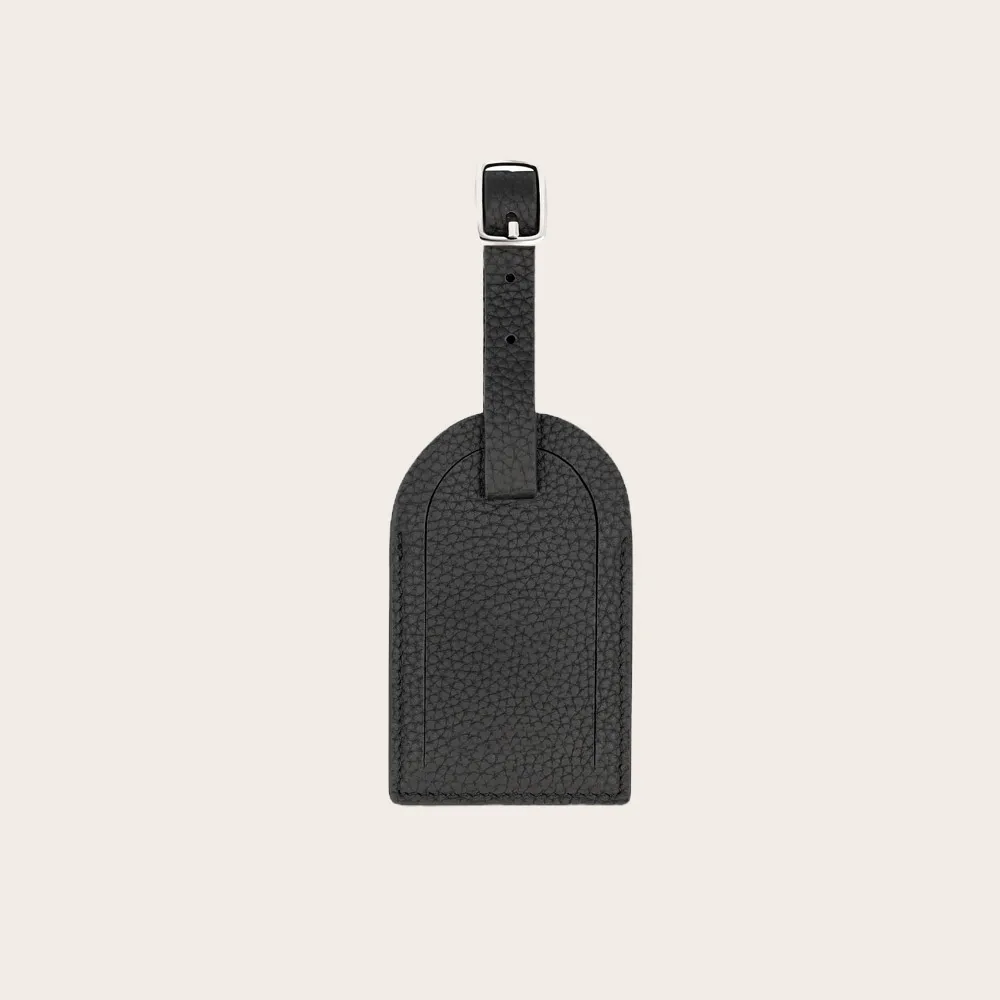 Luxury personalized name ID labels premium pebble leather travel green luggage tags custom logo
