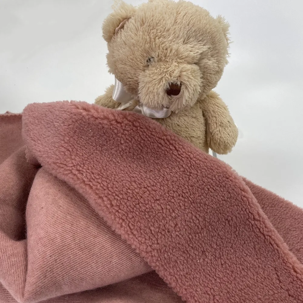 China Supply Custom Knitted Plain Lining Blanket Lay Magenta Small Wool Fleece Fabric