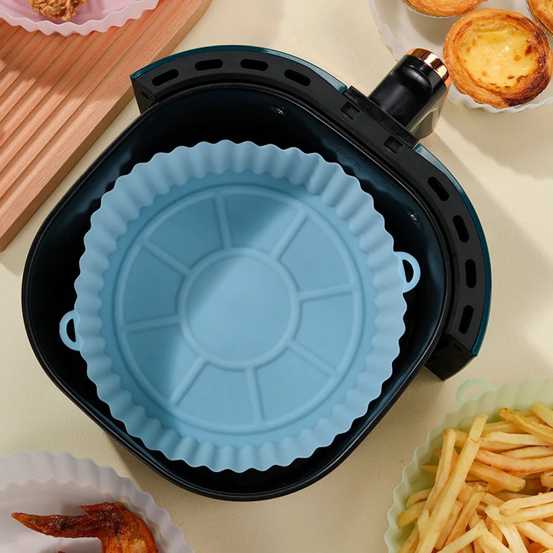 Kitchen supplies wholesale air fryer silicone lined baking pan reusable air fryer liner