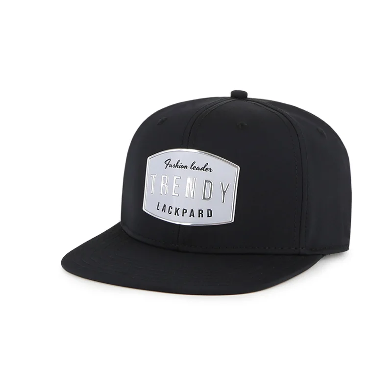 Hip-hop Flat peak Snapback cap with huge front TPU logo