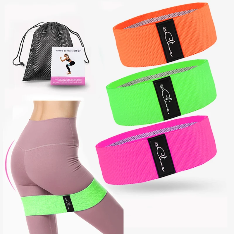 
Custom 3 levels fabric booty bands sets nylon resistance band legs butt exercise gym resistance band with bag 