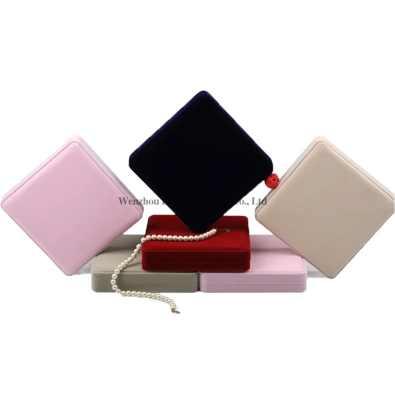 High-grade round heart, heart-shaped velvet pearl necklace jewelry box large high-grade jewelry gift box gift box manufacturers