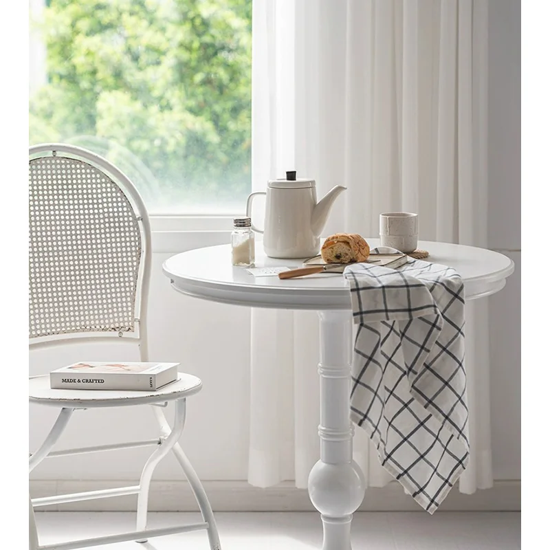 Nordic Living Room Furniture Sofa KD Round Side Table Bedroom Bedside Table Solid Wood Round Multifunctional Coffee Table