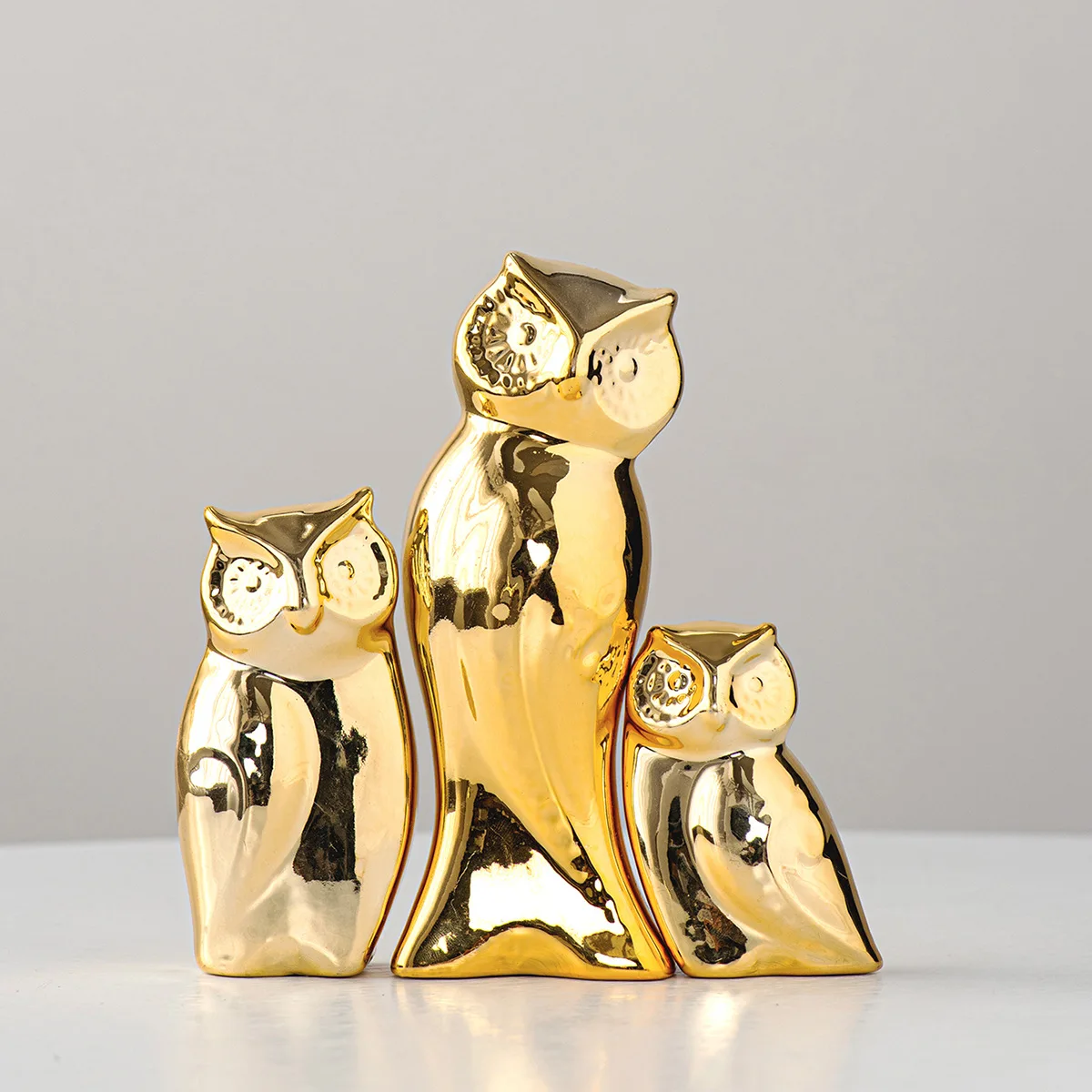 Nordic ceramic home simple golden owl ornaments desktop decorations ceramic crafts modern decorative ornaments
