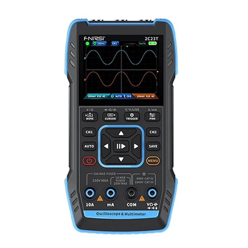FNIRSI 2C23T Digital Multimeter Oscilloscope Signal Generator 3 in 1 Dual Channels 50M Sample Rate Multifunction Oscilloscope