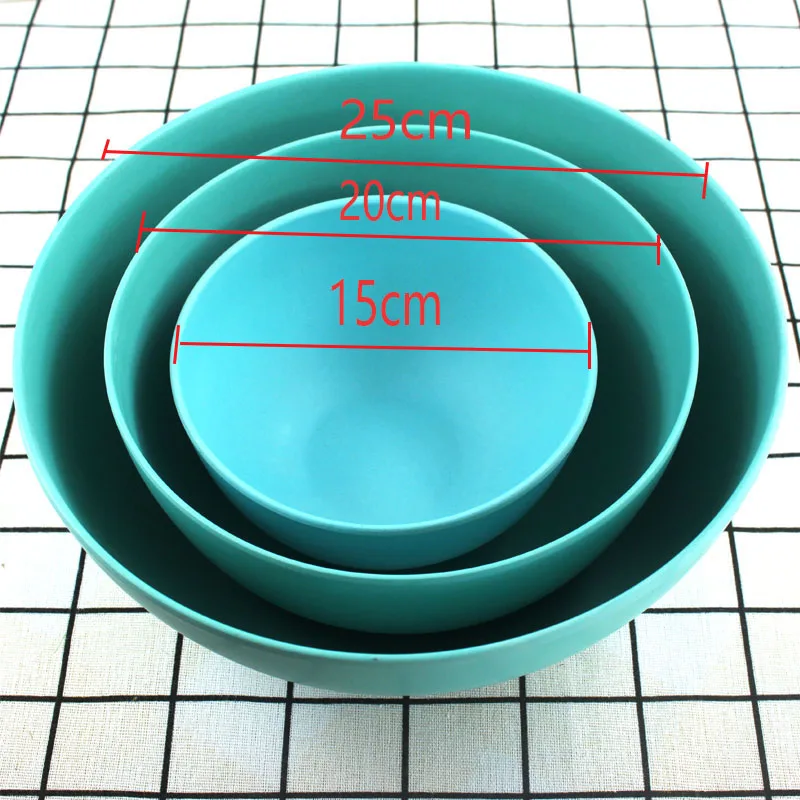 Hot Selling Eco-Friendly Bamboo Fiber White Blue Black Round 3700Ml Vegetable Salad Bowl Set Kitchen Mixing Bamboo Bowl Large