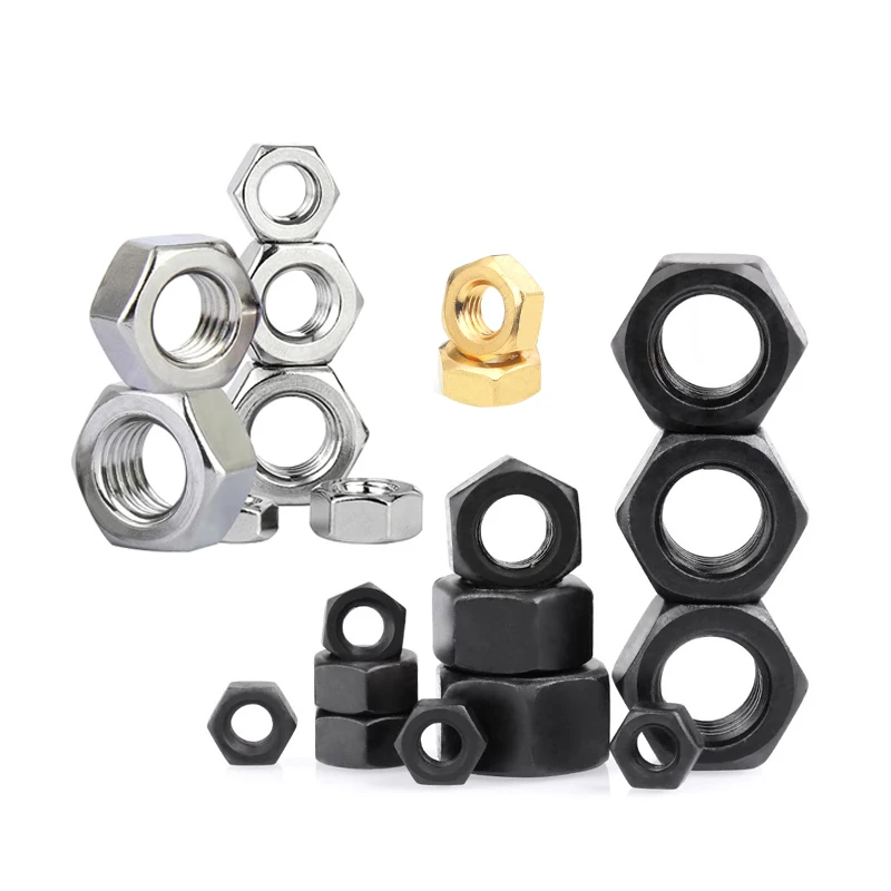 Black galvanized high strength M3 M6 M8 M10 UNF UNC inch Grade 8.8 4.8 10.9 stainless carbon steel self locking hex thin nut