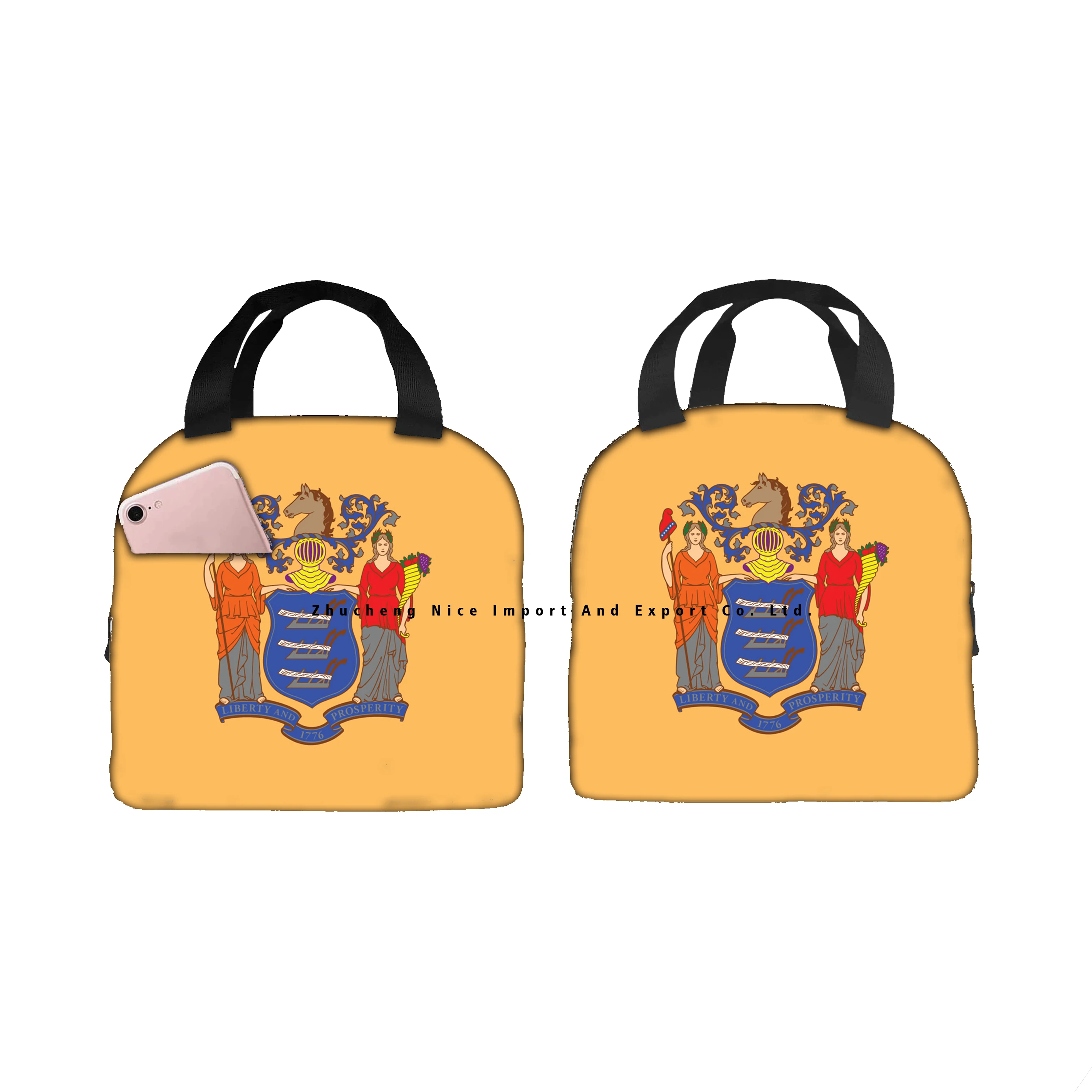 Custom America US Nebraska state flag Lunch Tote Insulated Box Cooler Bag Seal Portable Thermal Insulation Aluminum Foil