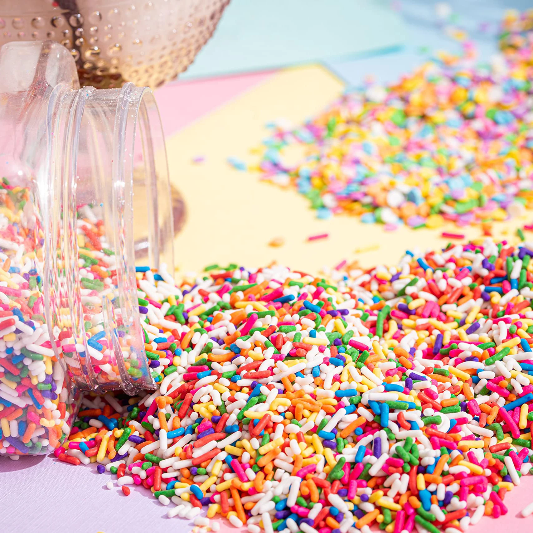 Bulk sprinkles wholesale Edible Rainbow colorful jimmies for donut,cupcake