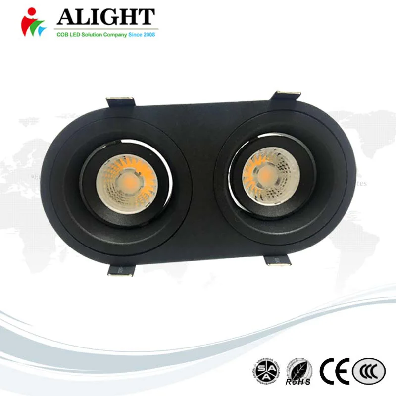 
Promotion COB Round Black White gold Recessed Ceiling light LED Mini spotlight 9W*2 