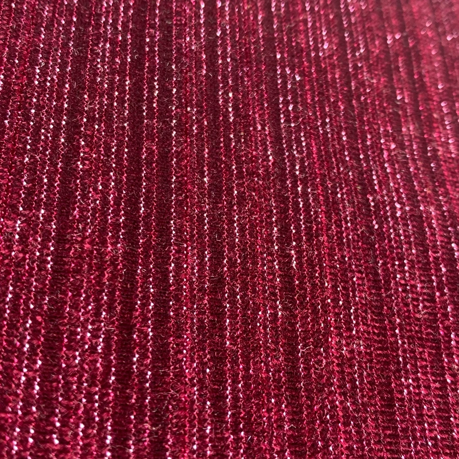 One Side KS RIB VELVET LUREX STRIPE Fabrics Super Soft Comfortable Stretch  Velvet Fabric for weeding dress