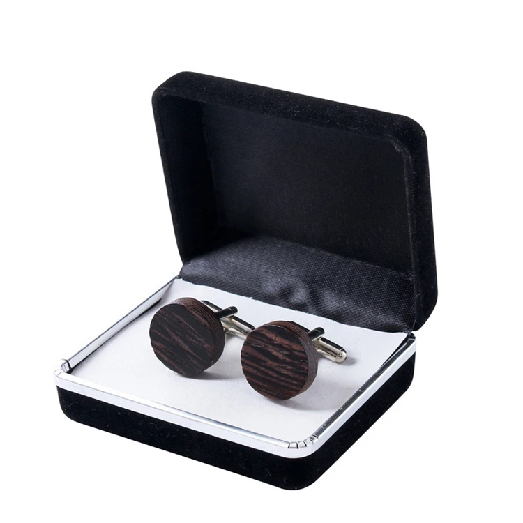 factory direct sale fancy engrave logo blank wooden cufflinks for mens