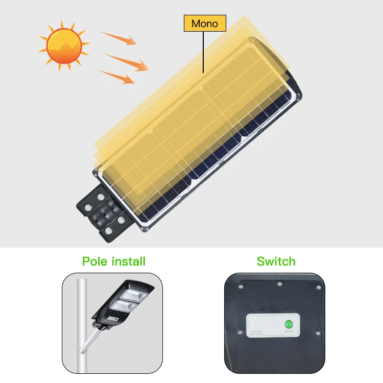 GEBOSUN High power outdoor IP65 3 years warranty outdoor PIR sensor 40watt solar streetlight