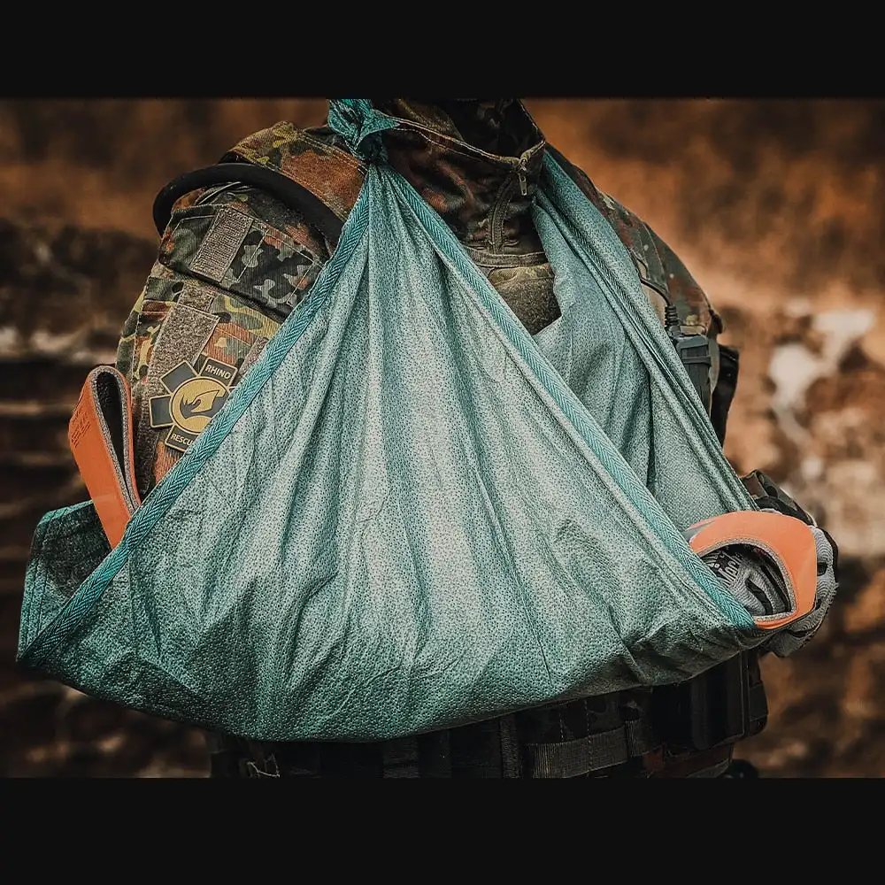 Rhino Rescue Medical Emergency Bandage First Aid Survival Combat Cravat Triangular Bandage Green White Non Woven