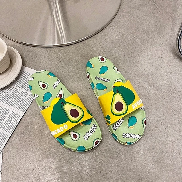 Soft Indoor Slippers Women Fruit PVC Jelly Flat Shoes Sandals Slipper
