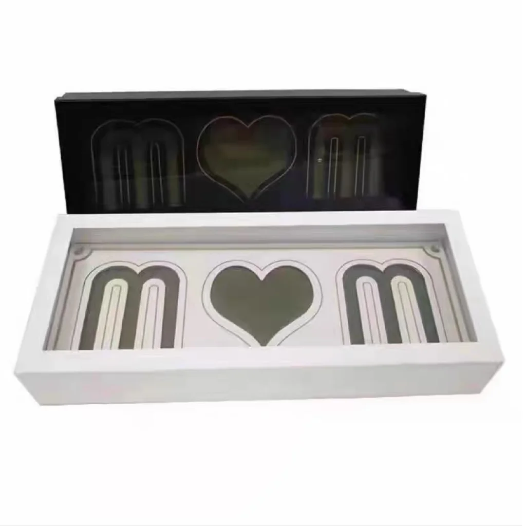 Wholesale luxury lid and base mom i love you flower boxes foldable black paper gift box for flowers