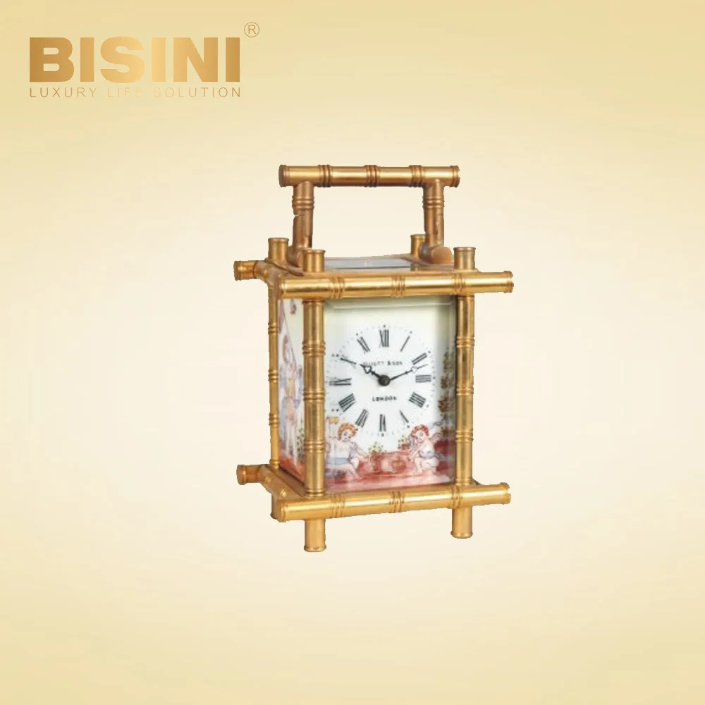 Miniature fashion patterns Small Square Leather luxury desk clock Antique Household clock Living Room bedroom fashion clock