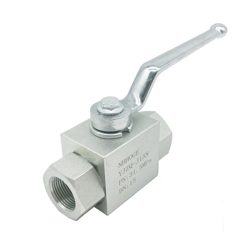 HONGGE 2 Way Straight YJZQ-J15N SS Industrial Female Thread Hydraulic High Pressure Ball Valves  1/2 Inch