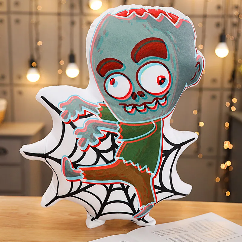 
Customized high quality cute plush pillow Halloween Pumpkin bat zombie pillow cushion 