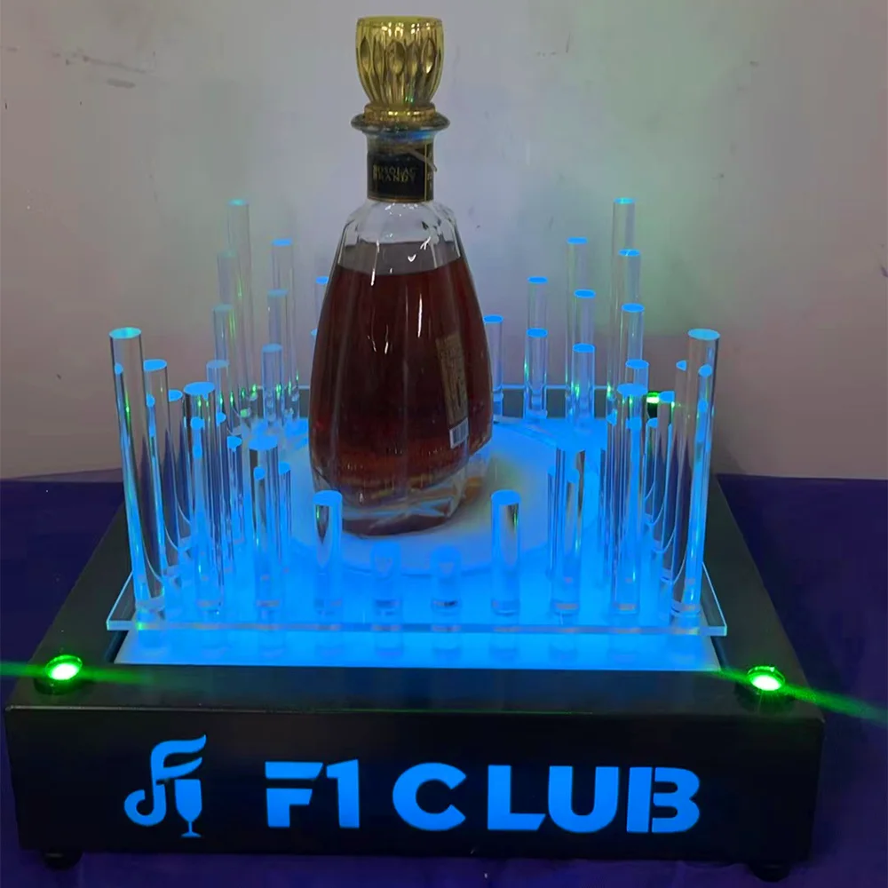 Factory rechargeable plastic acrylic night club bar lighted liquor beer wine whiskey bottle holder stand presenter led Glorifier