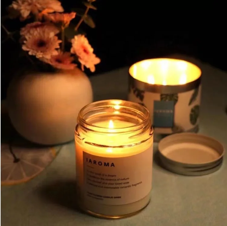 High Quality Ready to Ship 60ml 120ml 250ml 500ml 1000ml Amber Candle Container Heat Resistant Glass Candle Vessels with Lid