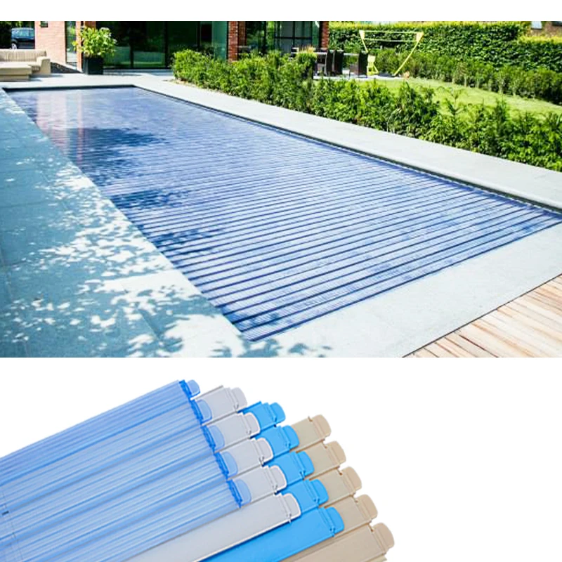 POOLMAX Professional custom size waterproof foldable swimming pool safety automatic cover pvc slats high quality
