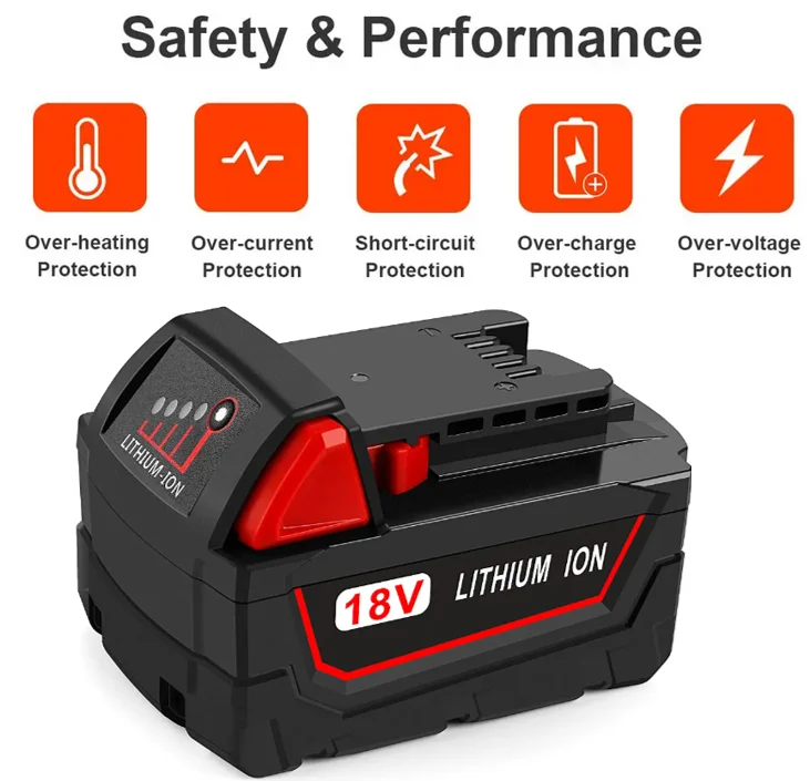 M18 48-11-1850 48-11-1852 48-11-1840 Lithium Ion batteries 18V 5.0Ah replacement cordless tools Battery for Milwaukee
