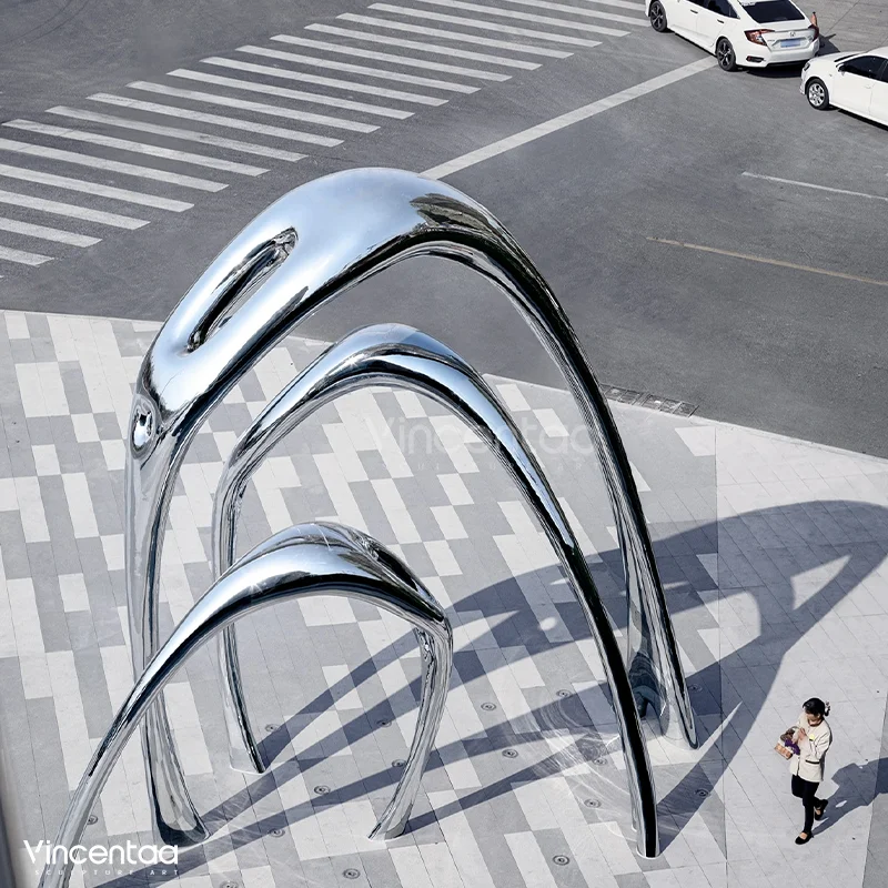 Vincentaa Large Park Modern Stainless Steel Sculpture Custom Arch Sculpture Supplier