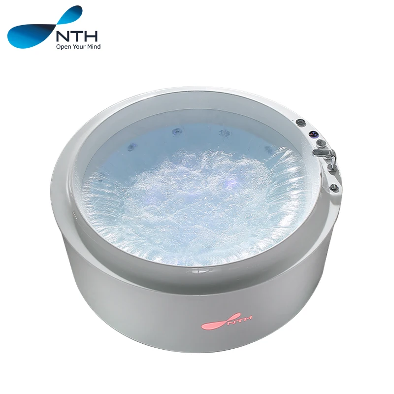 The Nth round waterfall colorful variable bubble touch control panel acrylic bathtub
