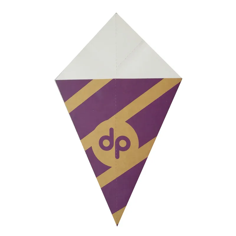 Customized design potato chips paper crepe cone for churros paper cone french fries packaging cone with sauce container