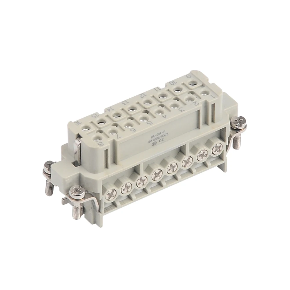 WZUMER 16A 250V HA Series 16 Pins ha-016-m/f Heavy Duty Connector Plug Inserts Male and Female Replacement 16pin