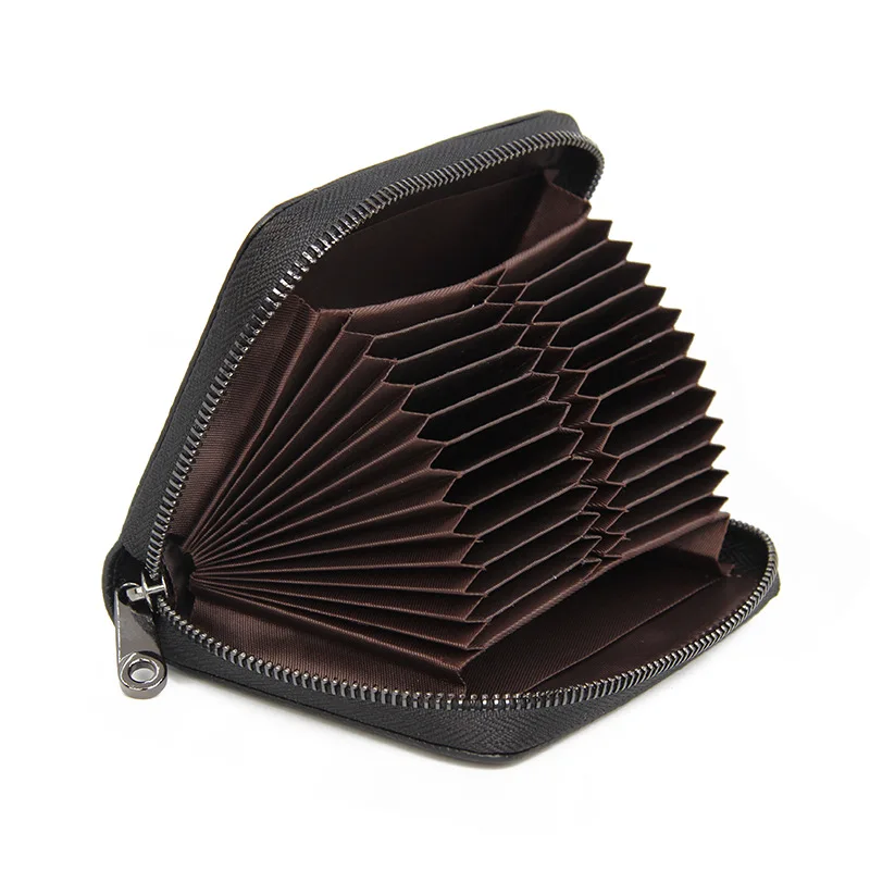 
Amazon hot selling fashion genuine leather small RFID blocking simple credit card holder mini casual wallet for passport 