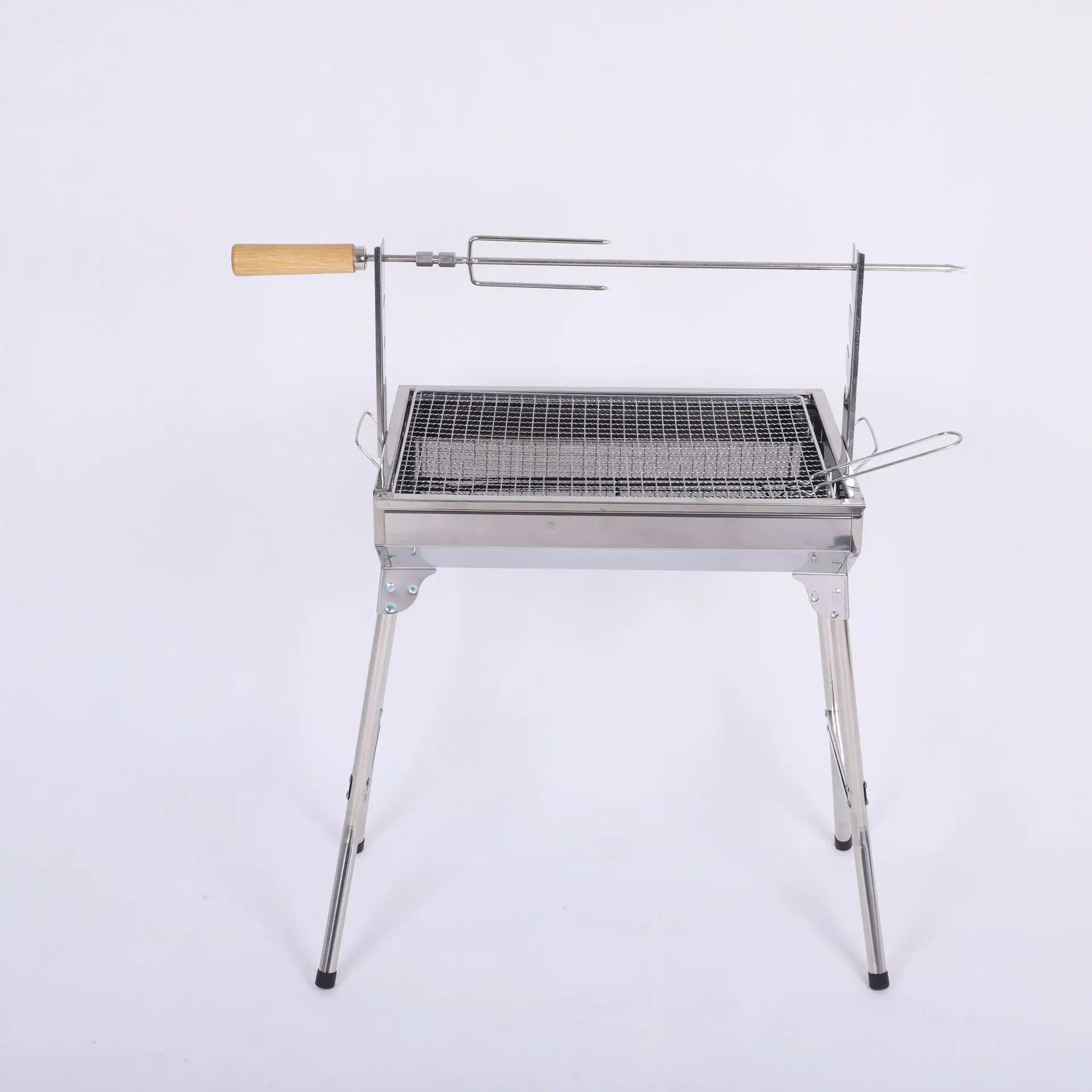 Manufacturers wholesale BBQ grill stainless steel outdoor portable folding barbecue grill rotating charcoal grill