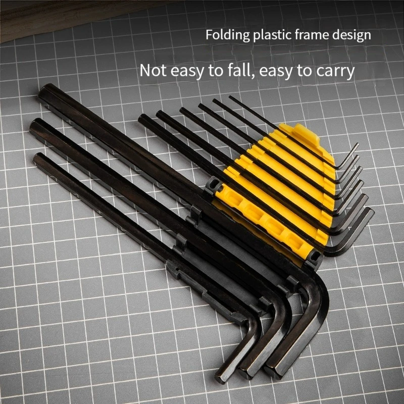 HIgh quality DL230809 Allen wrench set black flat head single combination hexagonal hardware multi-function screwdriver