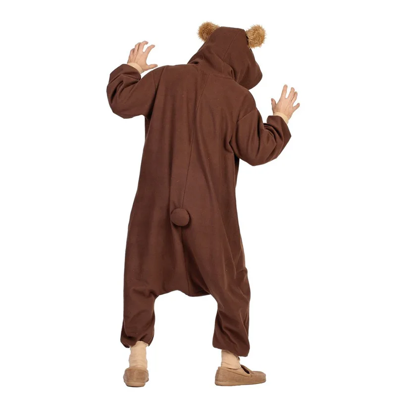 Manufacturer custom animal fancy dress adult plush mascot head teddy brown bear costume