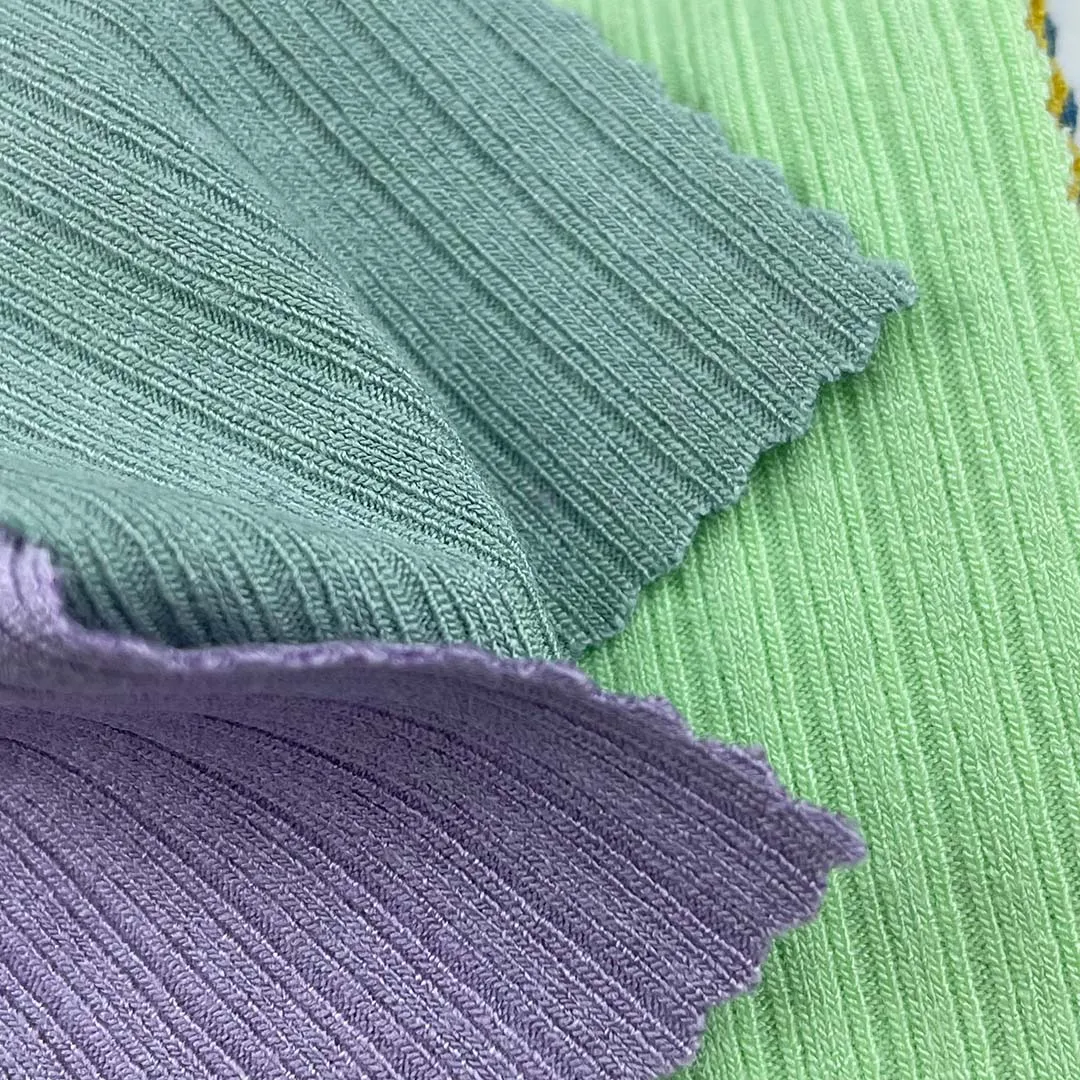 Autumn hot sale 0EM 250g heavy knitted spandex stretch rib rayon viscose pit strip knitted dress suit sweater fabric