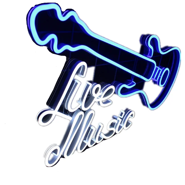 New Arrivals Led Custom Guitar Style Like Music Words Neon Letter Signage Light Neon Lights Sign For Home Wall Hanging