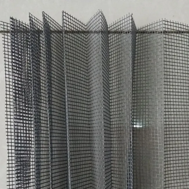 retractable insect window screen/pleated fly screen mesh/foldable insect screen netting
