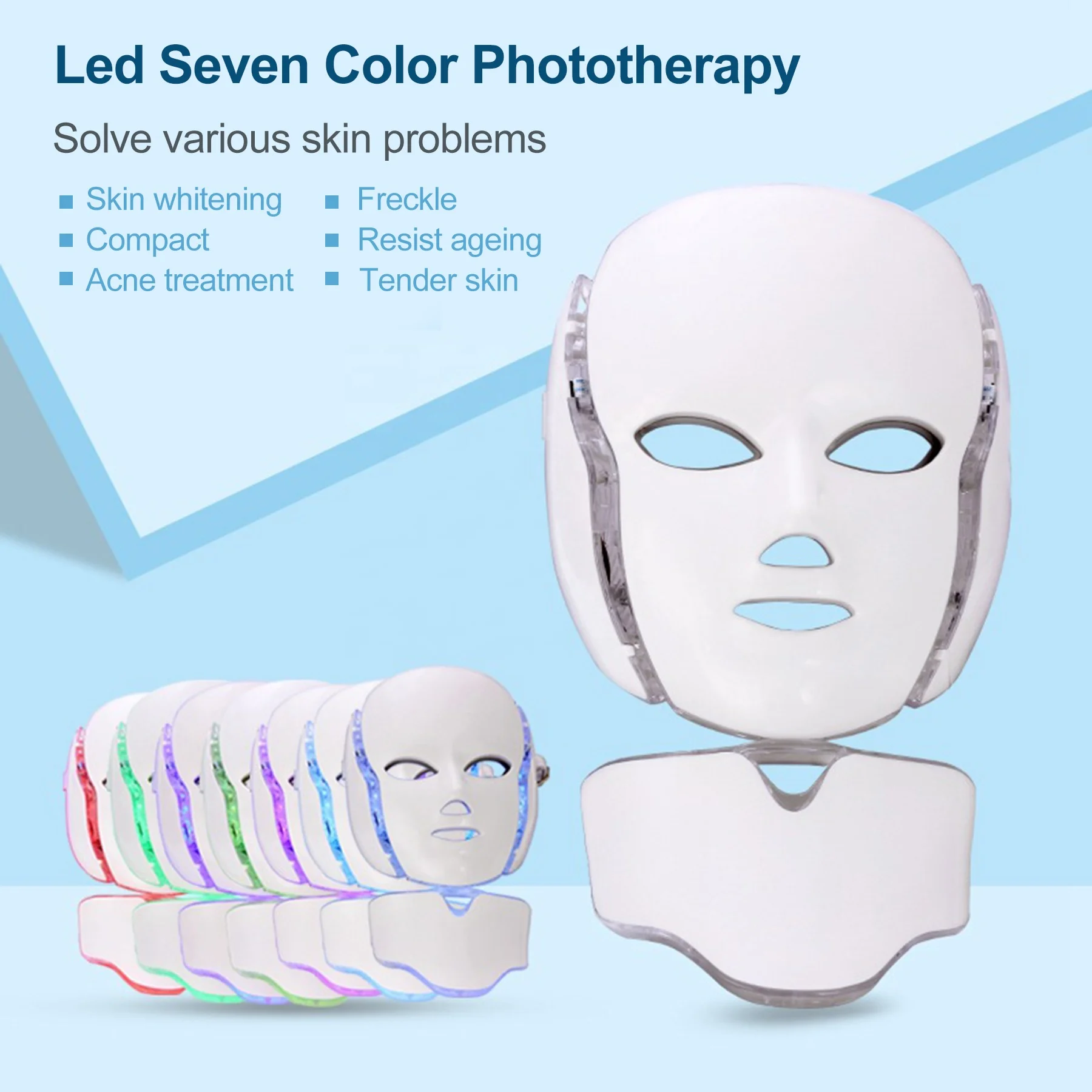 2021 Best Seller Premium Quality PDT 7 Color Led Phototherapy Face Mask Korea