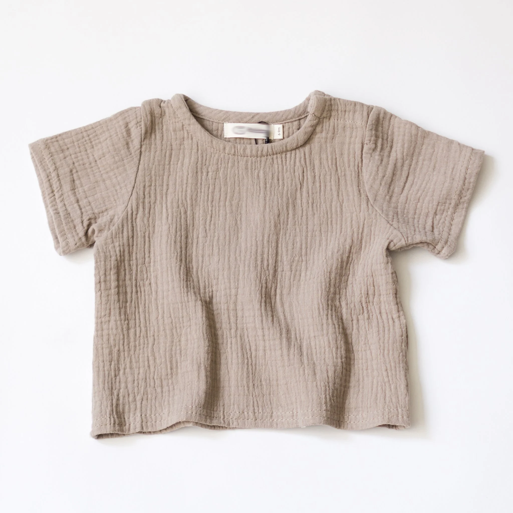 
Custom 100% Double Gauze Cotton Muslin Baby Boy Tee Shirt Baby Girl Tee Shirt Kids Clothes 