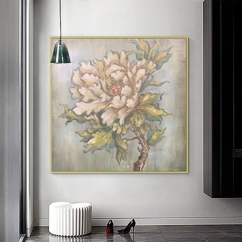 Home Decor Large Rose Hand Painted Oil Paintings Canvas Wall Art Work Abstract Paintings With Flowers