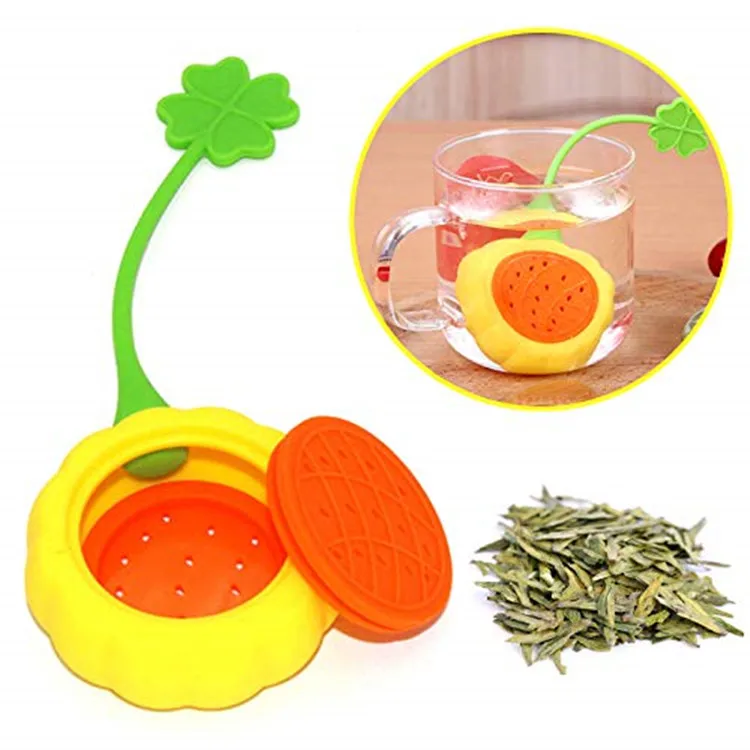 Cute Cartoon Sunflower Shape Silicone Tea Strainer for Cup Decoration