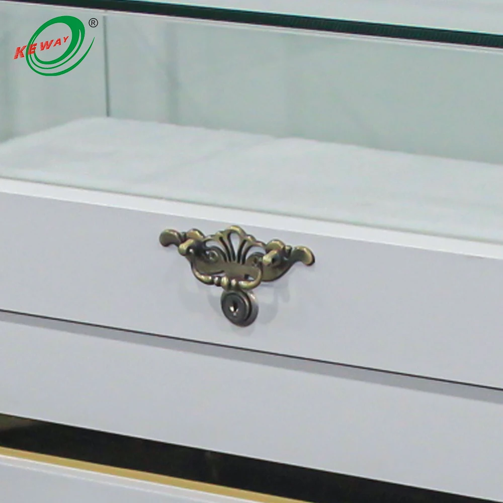 Shopping countertop LED light lamp modern used jewelry showcase display case glass vision showcase