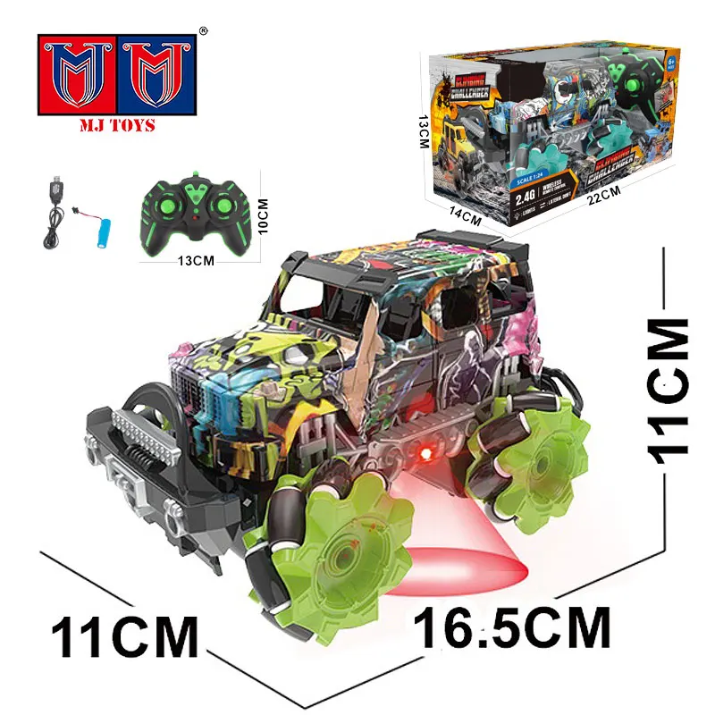 Custom 1:24 Scale 2.4G 4Wd High Speed Truck Stunt All Terrains Electric Toy Off Road Rc Car