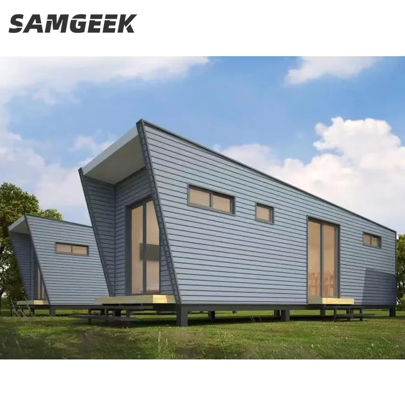 Modern Design Outdoor Camping Cabin Tiny House Customized Light Steel Multi-function Tiny House on Wheels Steel Structure Villas