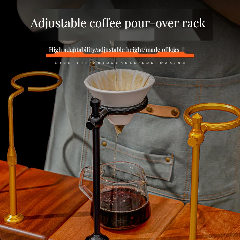 High Quality Solid Wood Coffee Drip Station Solid Wood Stand with Copper Dripper for Pour over Brewing