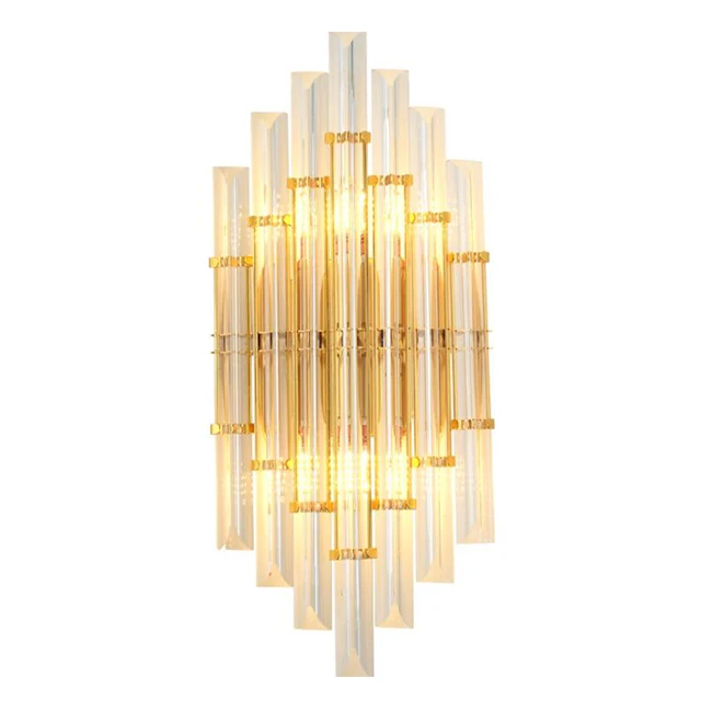 post modern simple luxury interior bedroom modern style decorative gold black led crystal modern led wall light